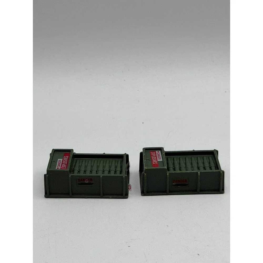 Vintage 1984 Hasbro GI Joe Ammo Crates Green Explosives Accessory Set of 2